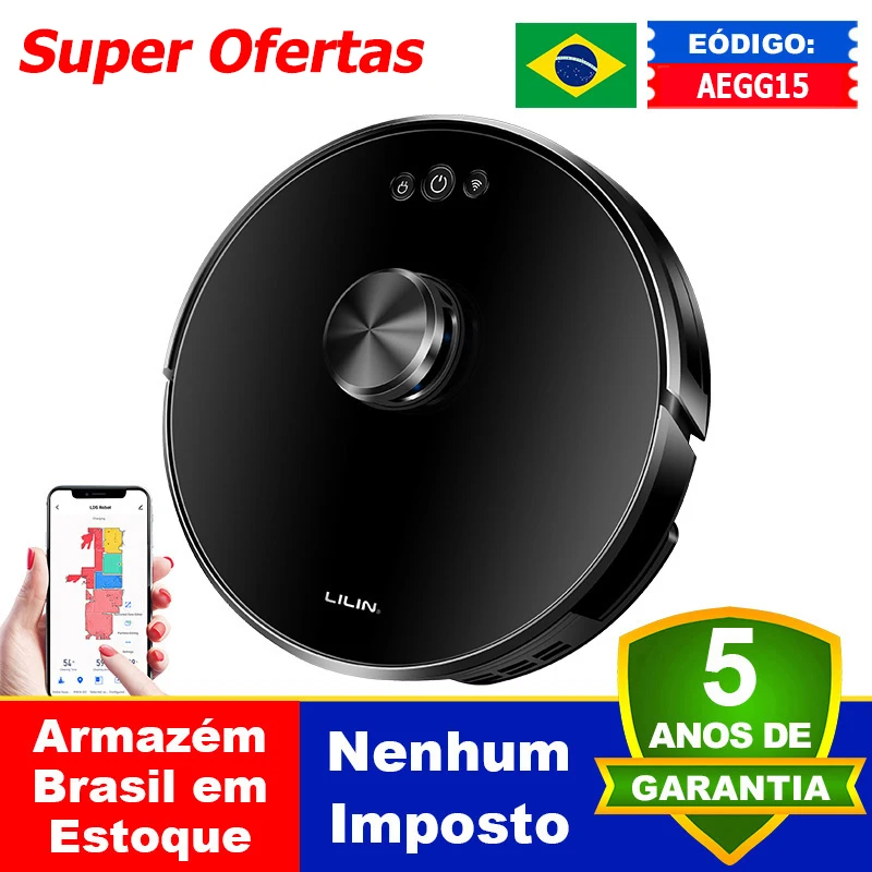 Imagem do produto ( Código promocional: AEGG15) Lilin XR500 robô aspirador de pó úmido e seco,Sistema Lidar Laser LDS, vários andares mapas, zona de limpeza, área restrita c na loja AliExpress