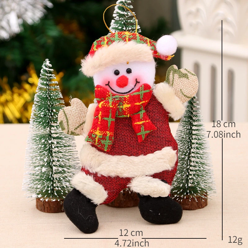 Xmas Plush Doll Decorations Hanging Christmas Tree Pendants for Holiday Home Party Decor,Santa Claus/Snowman/Reindeer/Bear