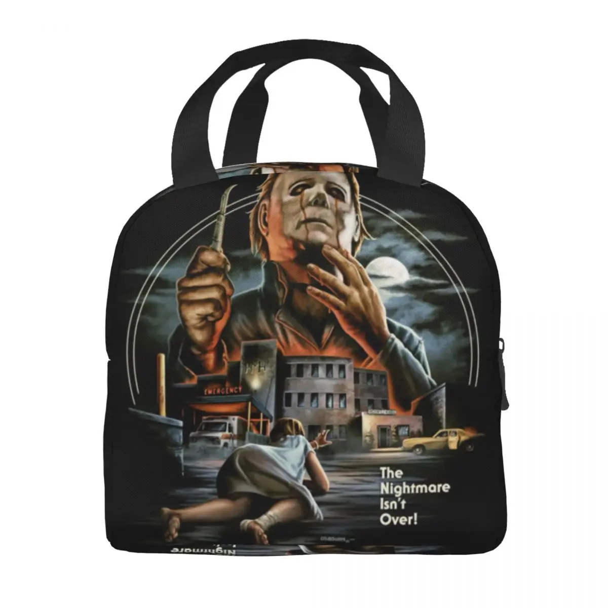 Michael Myers Halloween Horror Movie Portable Lunch Box Women Leakproof Cooler Thermal Food Insulated Lunch Bag Office Work