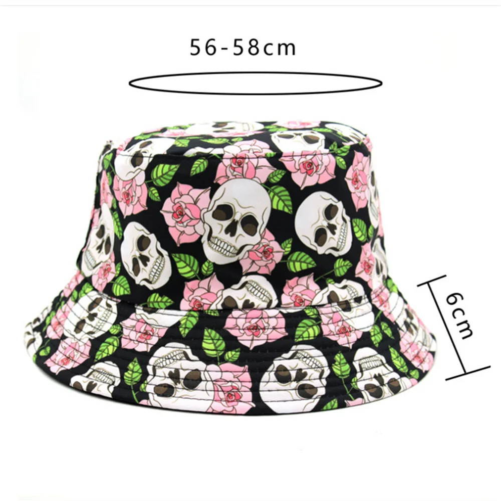 Unisex-Eimerhut mit Totenkopf-Motiv, UV-Sonnenschutz, Outdoor-Sport, Fischermütze für Männer und Frauen – Detail 3