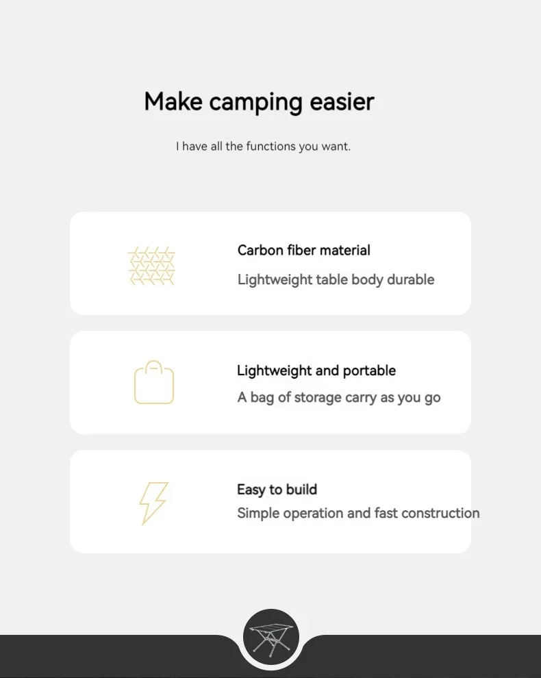 Tavolo Da Campeggio Pieghevole 60x40 Cm - Leggero, Regolabile, Con Piano In Metallo - Foto 2