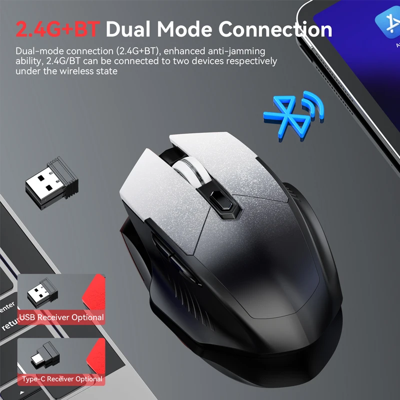 Warvank M100 Silent Wireless Mouse Plug and Play Ergonomic Bluetooth Office Mouse Gaming Laptop Desktop Universal wireless mouse gaming mouse wireless gaming mouse ergonomic mouse wireless optical mouse