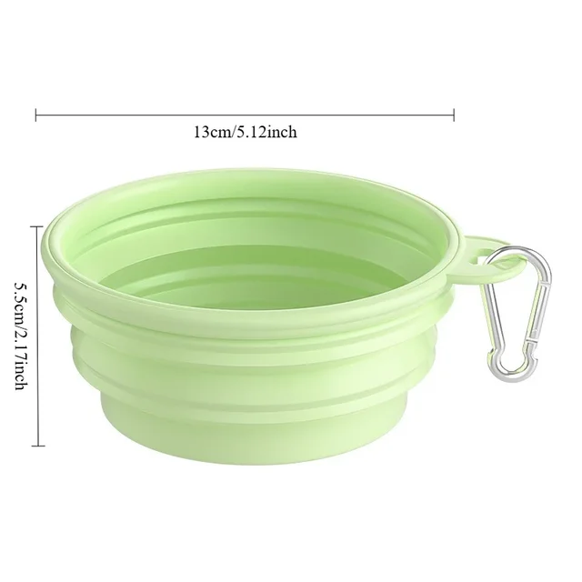 Foldable Travel Dog Bowls Collapsible Silicone Food Water Dish for Cats Outdoor Camping Supplies with Carabiner Dog Feeders 6