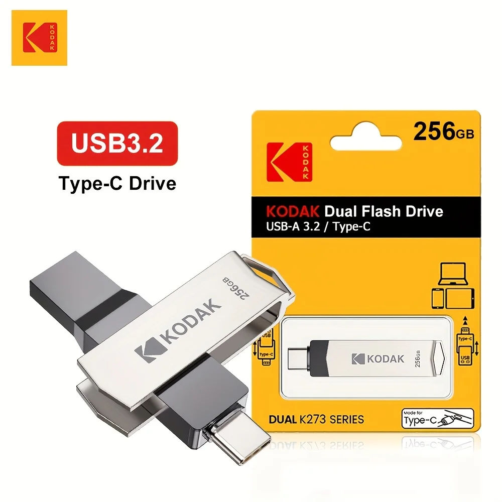 KODAK K273 Type-C USB3.2 Rotable USB drive 32GB 64GB 128GB 256GB Mobile computer