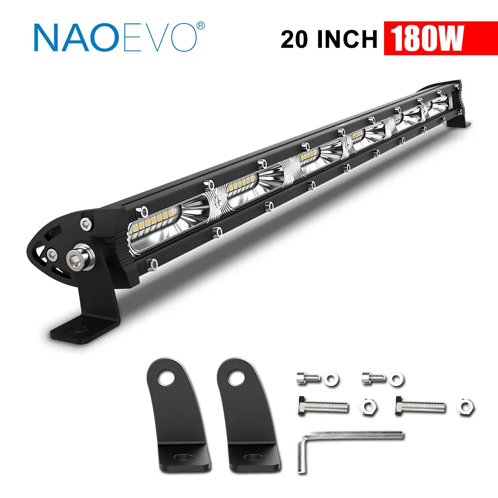 NAOEVO 7" 13" 20" inch Ultra Slim Barra Led light bar 12V 24V Flood Led Bar 4×4 Fog For Car