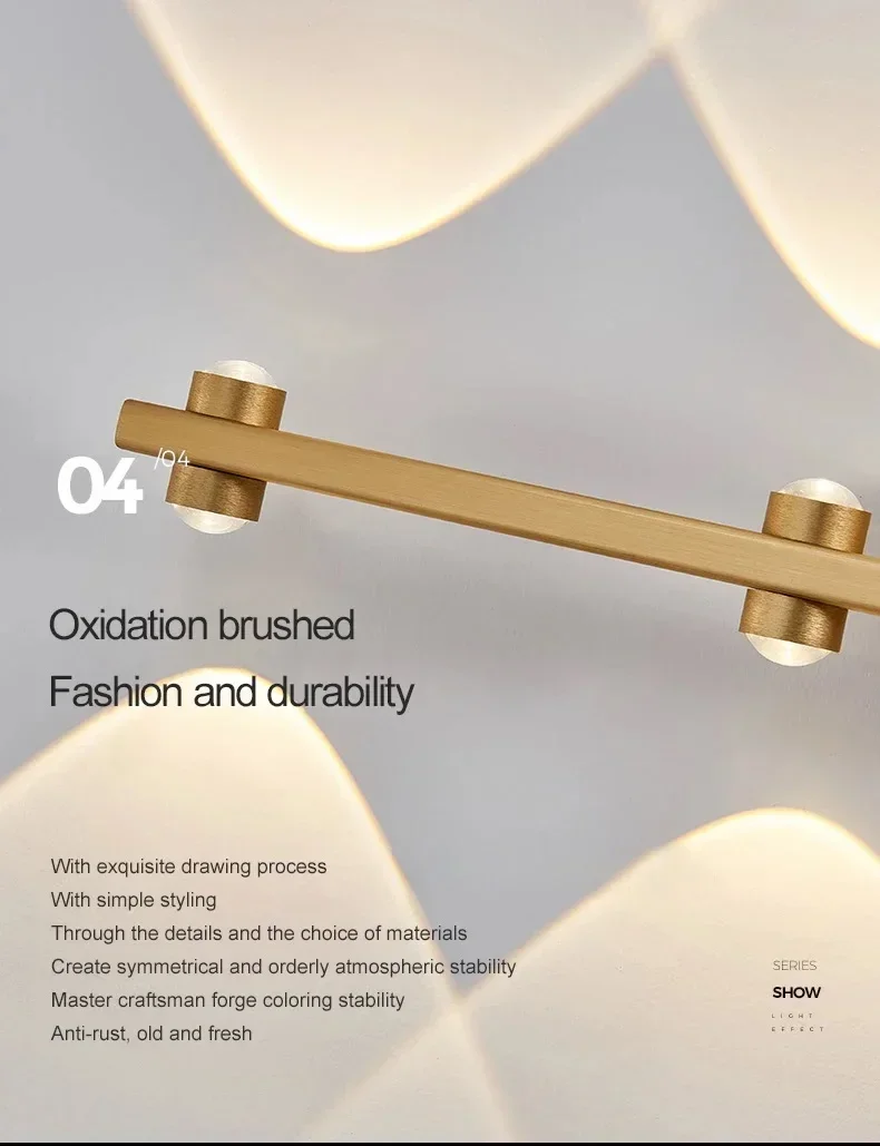 Description Picture 6 of itemLed Wall Lamp Bathroom Mirror Vanity Light For Bedroom Bedside Living Room AC85 - 265V Indoor Modern Sconces Fixtures Black Gold