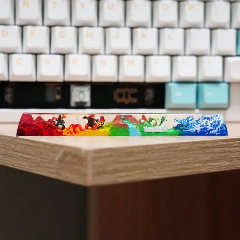 

Cartoon Pokémon Keycap SA Creative Transparent Resin Ornament Cool Anime Gengar Charmander Pikachu Mechanical Keyboard Space Bar