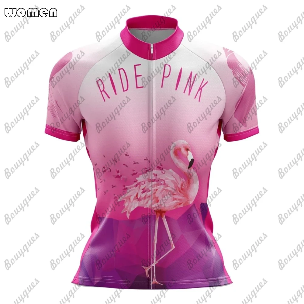 thumbnail image 1 of Conjunto de maillot de ciclismo de primera calidad Flamingo Summer, maillot deportivo de carreras para equipo transpirable, ropa de ciclismo para mujer, maillot corto para bicicleta, 1 of 5