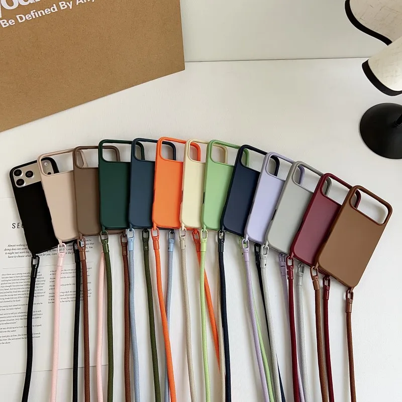Enhanced Shockproof Crossbody Lanyard Phone Case with Neck Strap and Soft Touch Finish