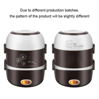 Boîte à lunch chauffante électrique portable, mini cuiseur à riz, acier inoxydable, 110 couches, cuiseur vapeur, pique-nique, récipient chauffe-repas, 2/3 V 6
