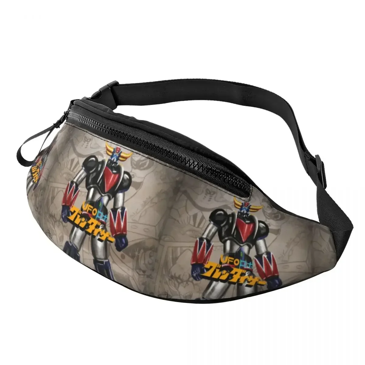 

Grendizer Anime Fanny Pack Women Men Custom UFO Robot Goldorak Crossbody Waist Bag for Cycling Camping Phone Money Pouch