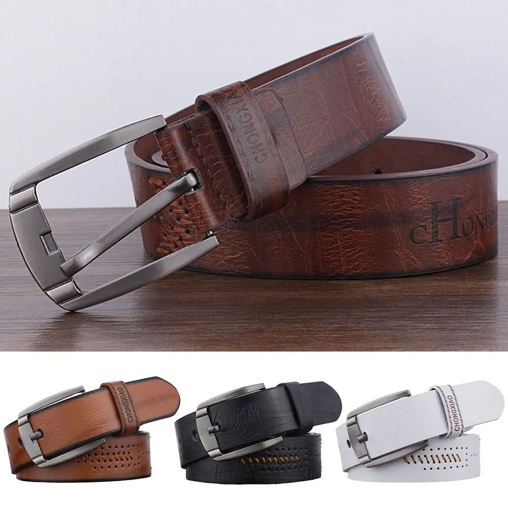 

Casual Leather Belt Durable Cowboy Vintage Pin Buckle Waistband Pants Bands Men's Belt