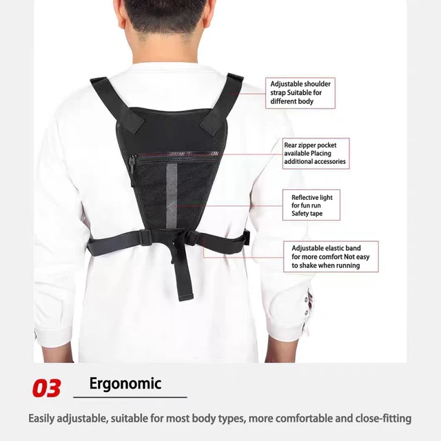 Sports Tactical Chest Bag Water Resistant Lightweight Anti-Theft Chest Pack Running Hiking Cycling Vest Bag 5