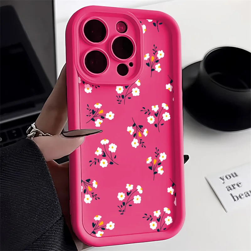 thumbnail image 1 of Funda de silicona líquida para iPhone 13, funda para iPhone 14, 15, 16, 12, 11 Pro Max, XS, X, XR, 7, 8 Plus, SE 2020, 2022, bonita funda floral a prueba de golpes, 1 of 5