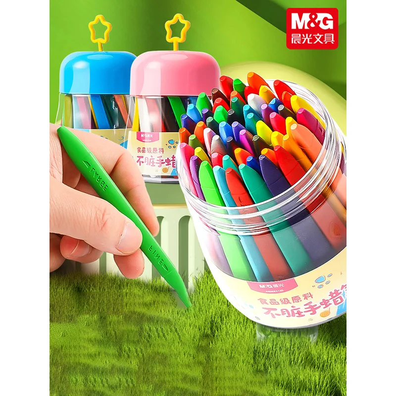 어린이 그림 그리기 펜 세트, 유화 스틱 아트 용품, 손쉬운 청소, 12 색, 24 색, 36/48 색 크레용