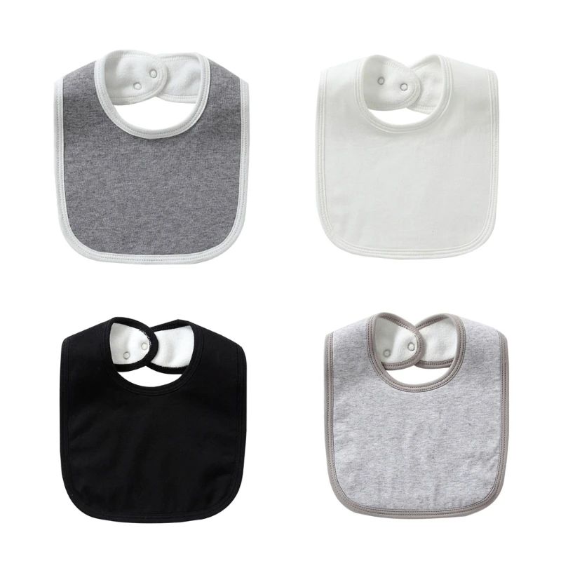 

N80C Infant Drooling Bib Cotton Burp Cloth Saliva Towel with 2 Stage Buttons