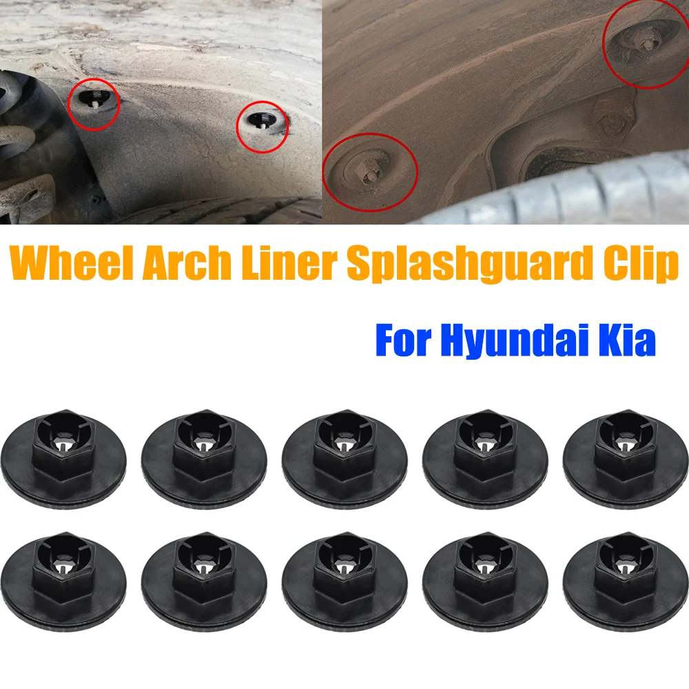 10x Fender Panel Lining Fixed Clip Nut Mudguard Buckle For Hyundai Accent Tucson Veloster
