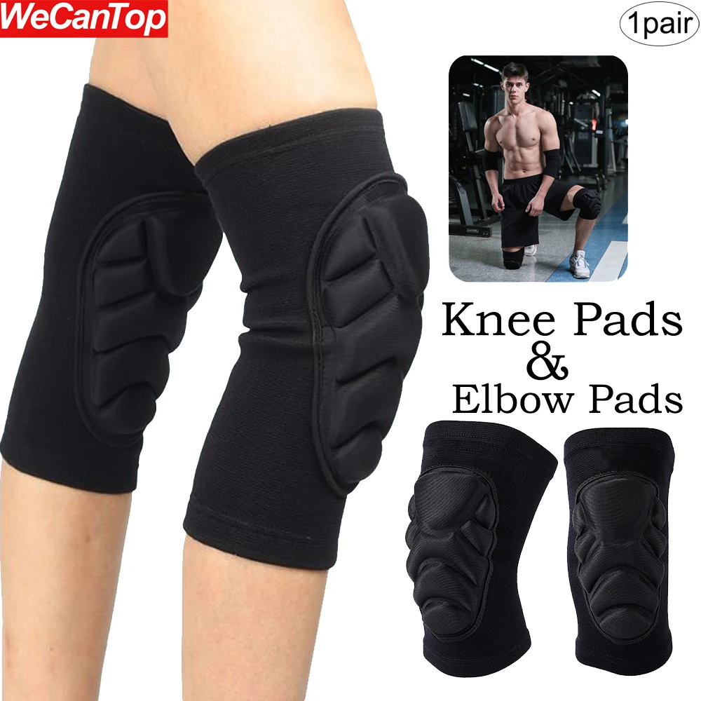 

1Pair Knee Elbow Pads,Thick Sponge Collisioned Kneepads for Sports & Work,Protective Knee Support Sleeves for Basketball Workout
