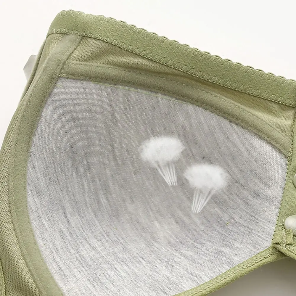 Comfortable Floral Printed Underwear Breathable Leaf Printed Bras for Older Women Vest Style Plus Size