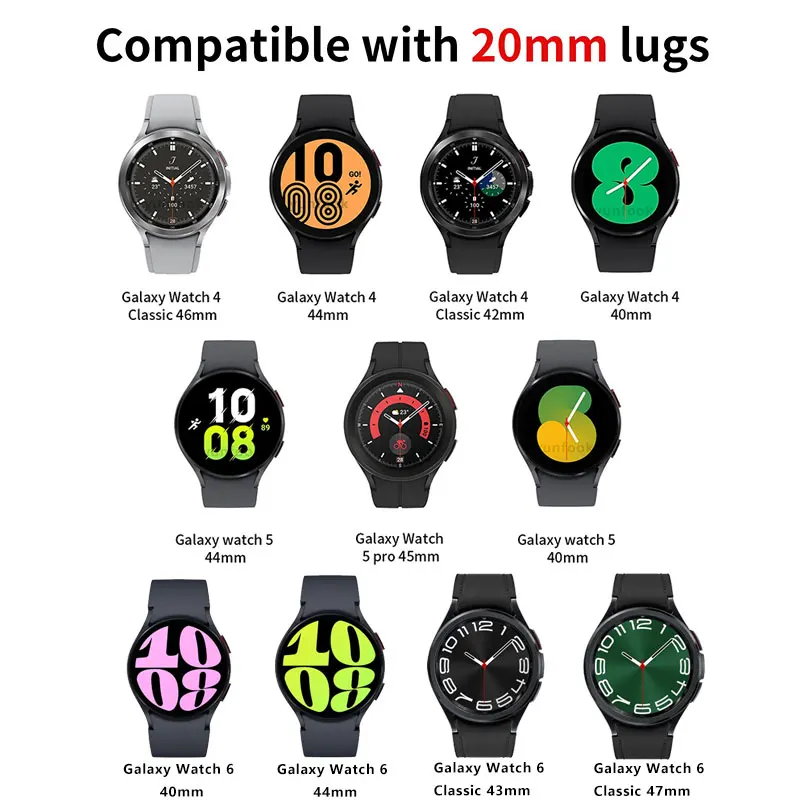 For Samsung Galaxy Watch 6 40/44mm Classic 43/47mm Metal Band Strap + TPU  Case