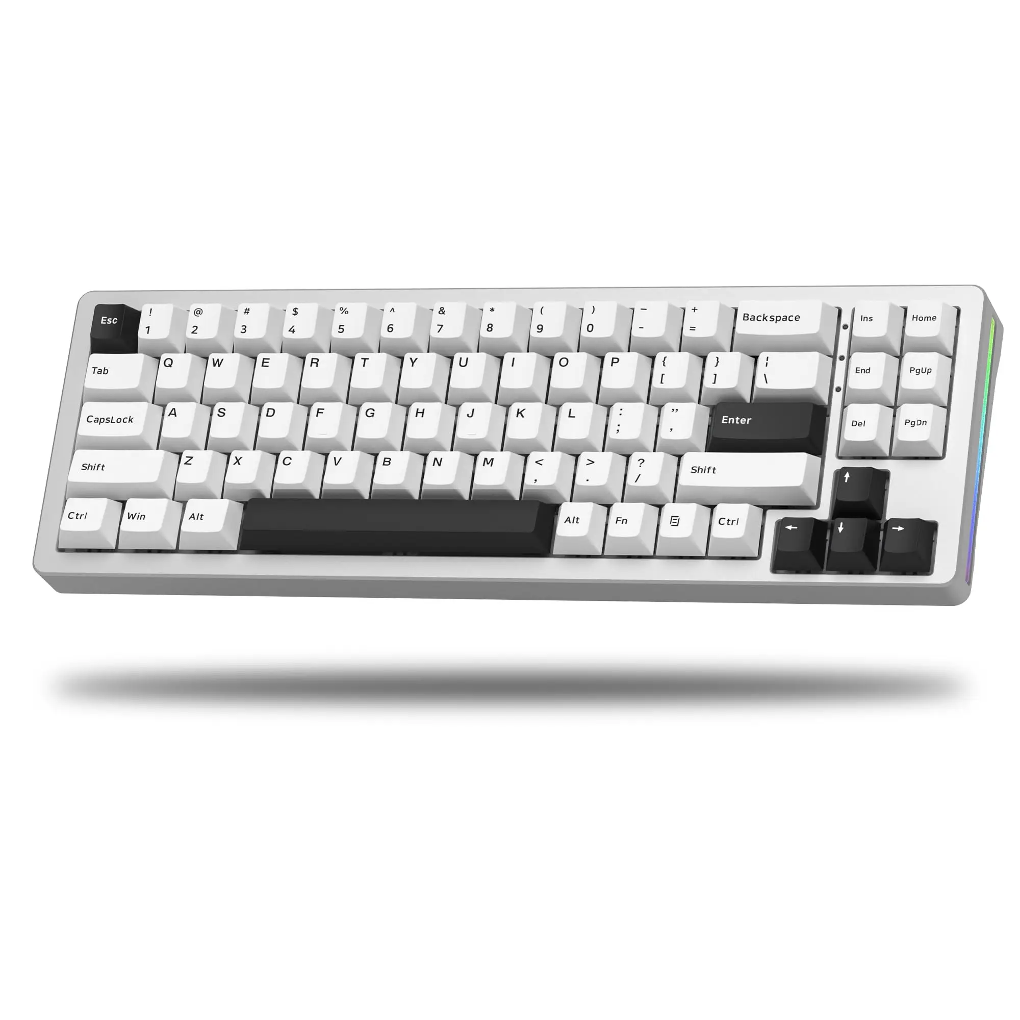 

Womier S-K71 White Aluminum Alloy Tri-Mode 68% Bluetooth Wireless Mechanical Gaming Keyboard Hot Swappable for Mac Wp Red Switch