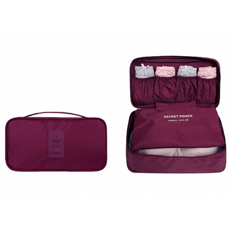 Portable Clothes Storage Box Travel Polyester Underwear Bras Sock Divider Storage Bag Fashion Waterproof Drawer Closet Organizer