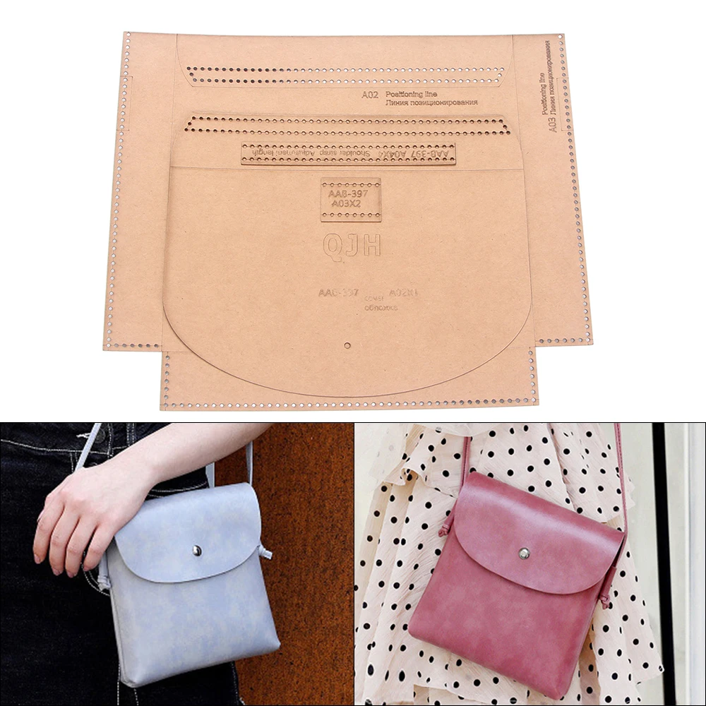 

Handmade Leather Craft Making Acrylic Kraft Paper Drawings DIY Sewing Ladies Small Messenger Bag Shoulder Bag Design Template