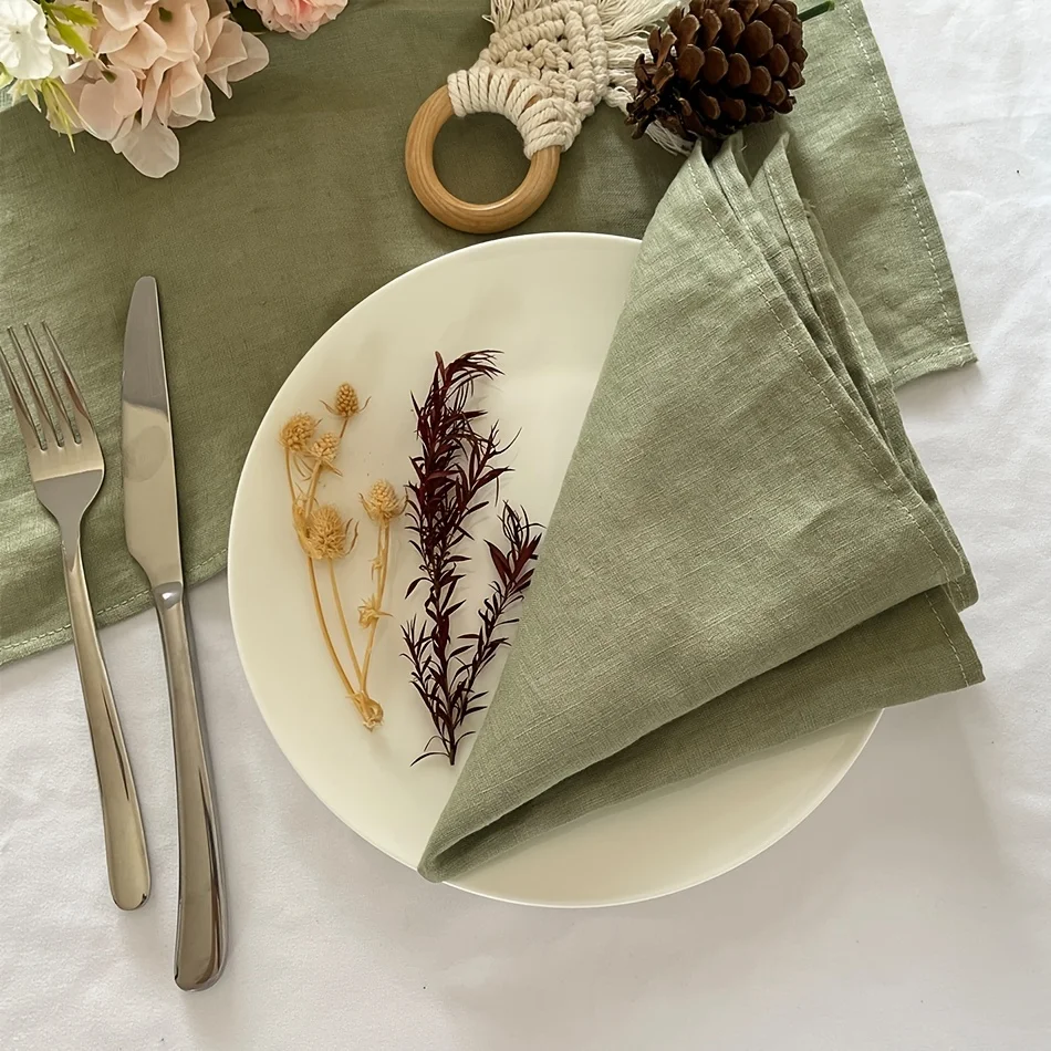 Set Of 6 40x40cm Table Cloth Napkins Durable Polyester Thicken Placemat Reusable for Kitchen Dining  Wedding Decoration 3