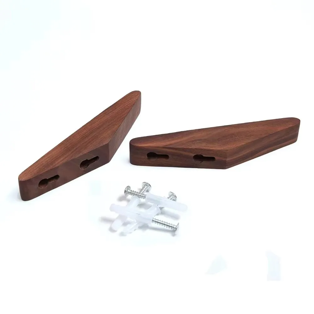1/4pcs Natural Wood Wall Hooks Decorative Key Hook Clothes Hat Scarf Handbag Hanger Hook Kitchen Bathroom Organizer Decor Hook 6