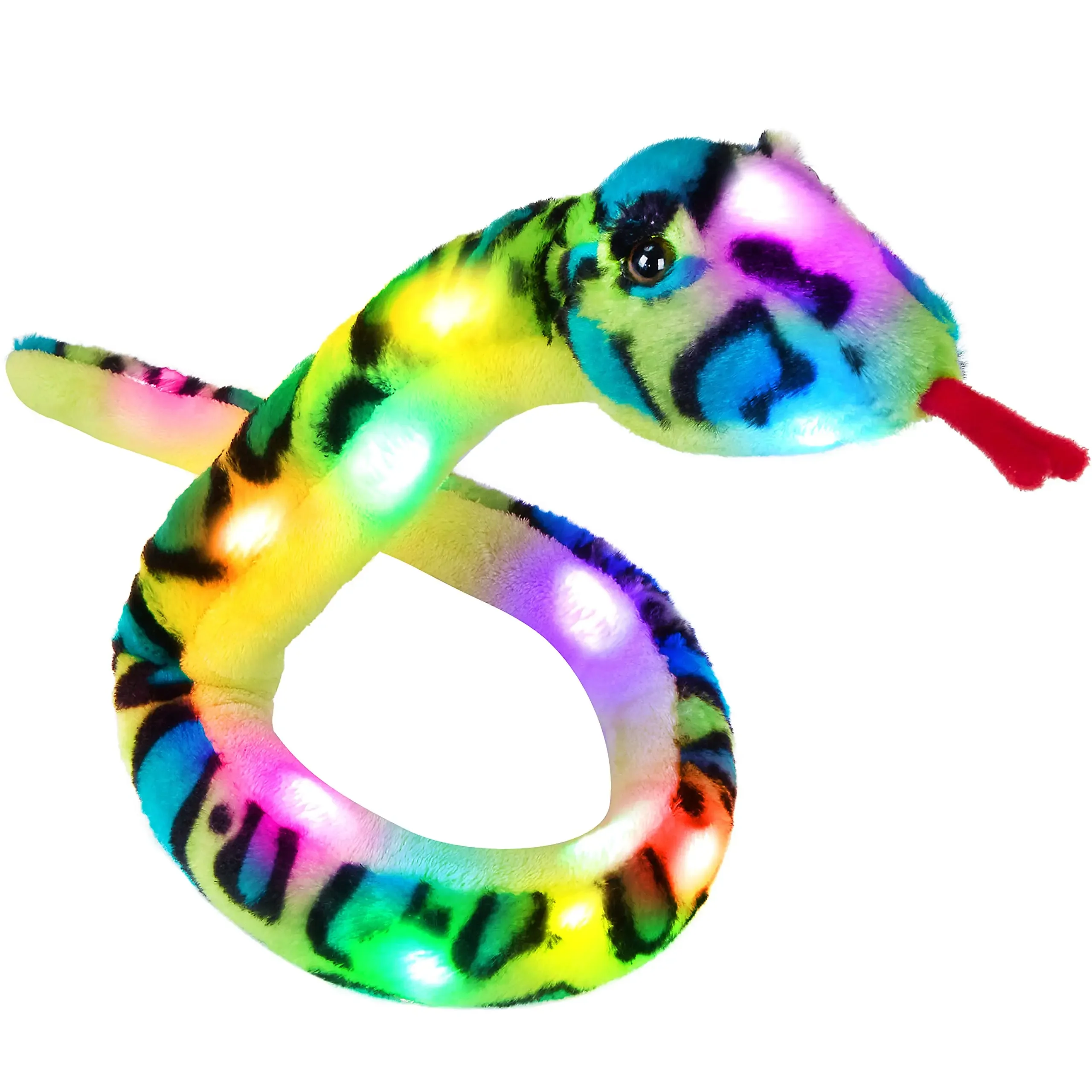 100cm Green Snake Light-up Plush Toys PP Cotton Long Soft Stuffed Animals Glowing Luminous Party Gift LED Light Toy for Children glowing in the dark 1 75mm 0 2kg 1kg 3d printer filament luminous sublimation material for 3d printing glow ranibow red green