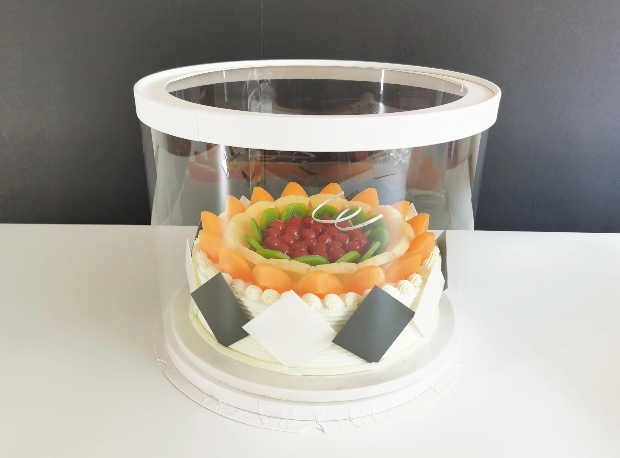 10 pcs 32x25cm Wholesale Price Round Clear Cake Box for 8/9/10 inch