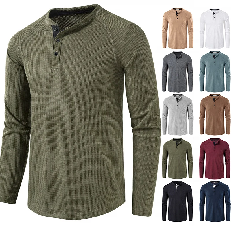 Camisa Masculina Venado Manga Comprida | Modelo Henley Flex | Ideal Para Atividades Ao Ar Livre