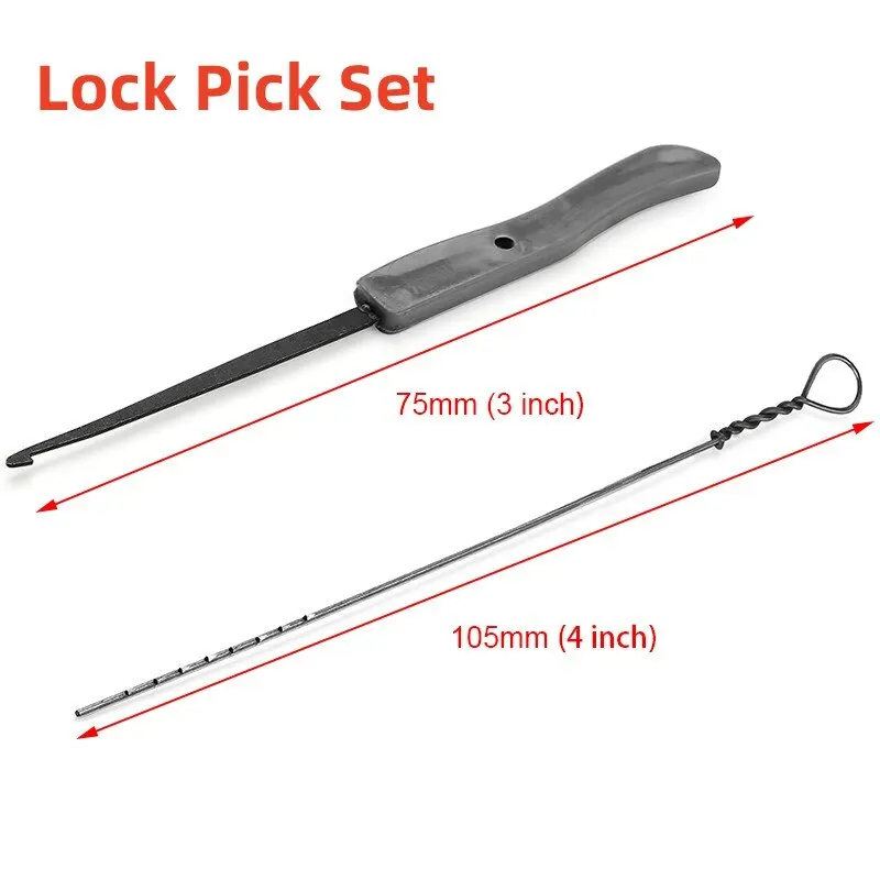 12PCS Broken Lock Pick Set Locksmith Supplies Broken Key Auto Extractor Remove Hooks Stainless Steel DIY Hand Tools Hardware