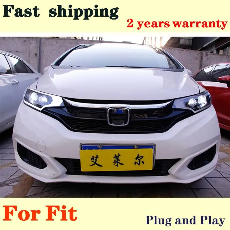 

Headlights For Car FIT JAZZ GK5 2014 2015-2019 DRL Daytime Run Lights Head Lamp LED Bi Xenon Fog Lights Car Accessory FIT JAZZ