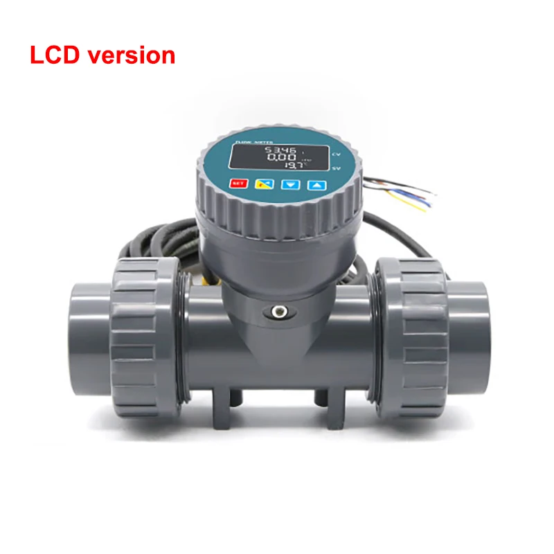 Smart LCD Digital Display Flowmeter RS485 Electronic Flowmeter PVC Large Diameter Flow Sensor For Farm/Garden Irrigation