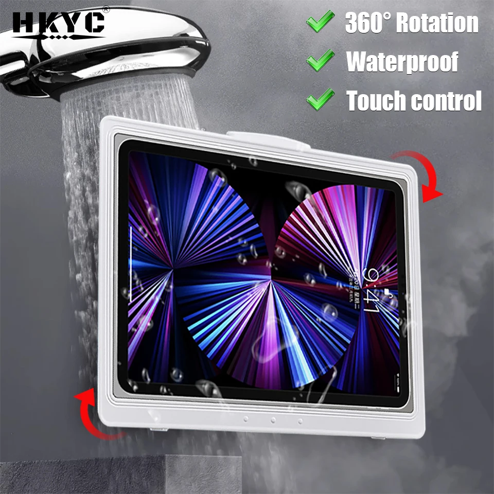 Home Wall Mounted Tablet Case Waterproof Shower Sealing Storage Box Self-adhesive Holder Touch Screen Bathroom Kitchen For iPad tablet holder