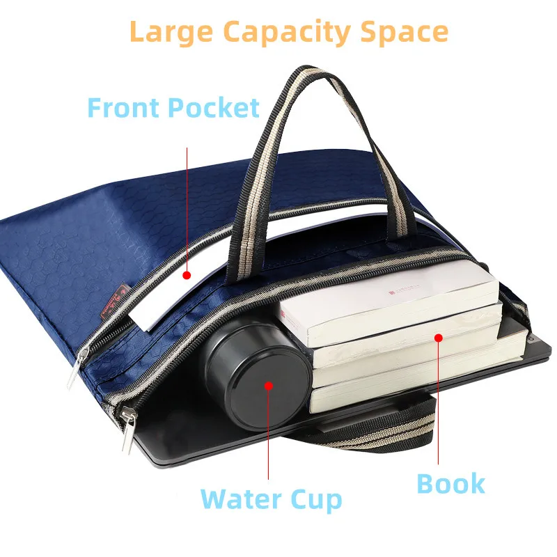 A4 Portable Document Bag Multi Layer Canvas Waterproof Office Student Supplies