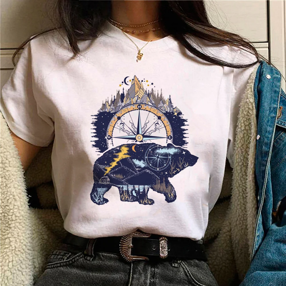 

bear top women Y2K streetwear t-shirts female manga designer anime clothes