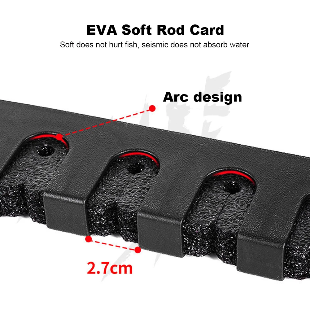 1PCS Fishing Rod Holders 6-Rod Rack Vertical Pole Holder Wall Mount Modular For Garage Fishing Pole Display Stand Fixed Frame