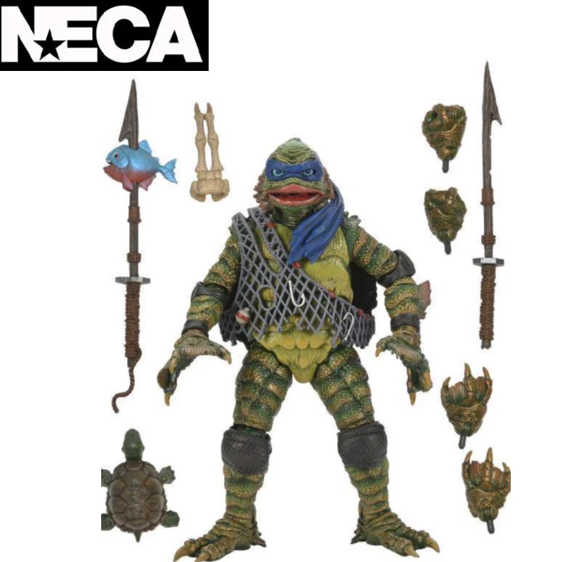 

In Stock NECA Original Ninja Turtle X Global Monster Black Lake Fish Man Leonardo Moving Doll Great Gift From A Collector