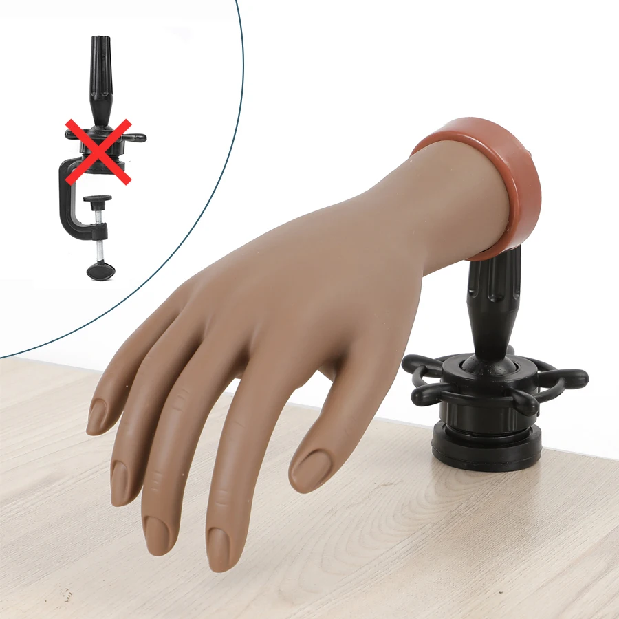 Description Picture 4 of itemSilicone Nail Art Practice Hand Acrylic Fake Nail Training Fingernails Model Soft Flexible Bendable Mannequin Manicure Tools