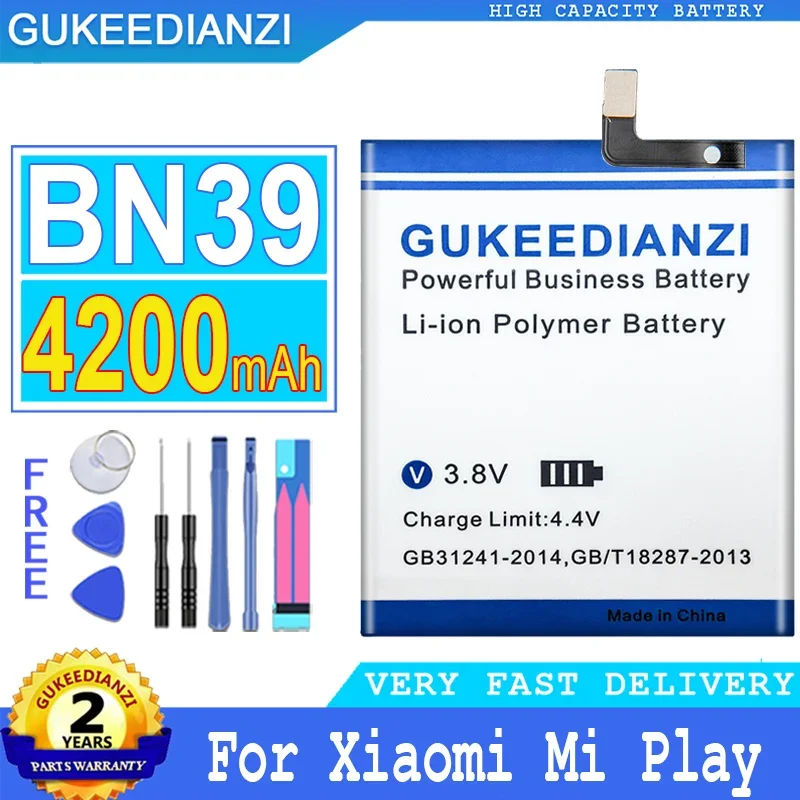 

GUKEEDIANZI Battery BN39 for Xiaomi Mi Play, Big Power Battery, 4200mAh
