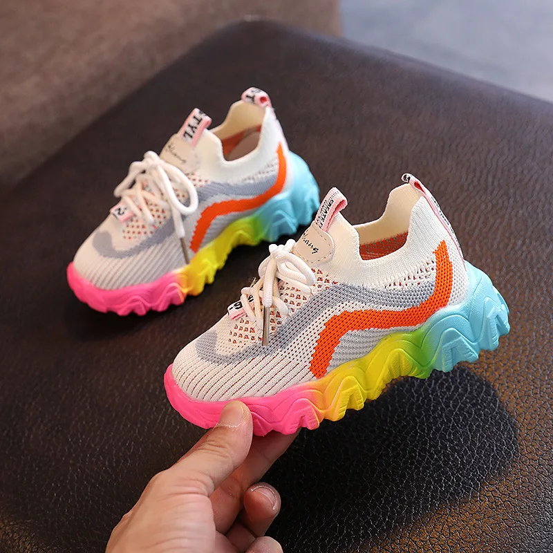 2023 Newest Kids Shoes for Baby Girls and Boys Anti-slip Soft Rubber Bottom Baby Sneaker Casual Flat Shoes Children Size 21-30