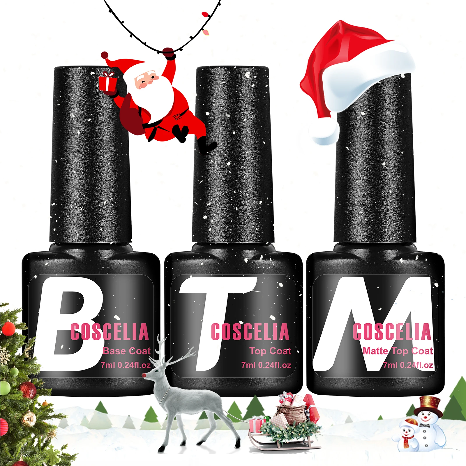 Nail art set Nail top coat Gel Base Coat Top Coat Set 3pcs