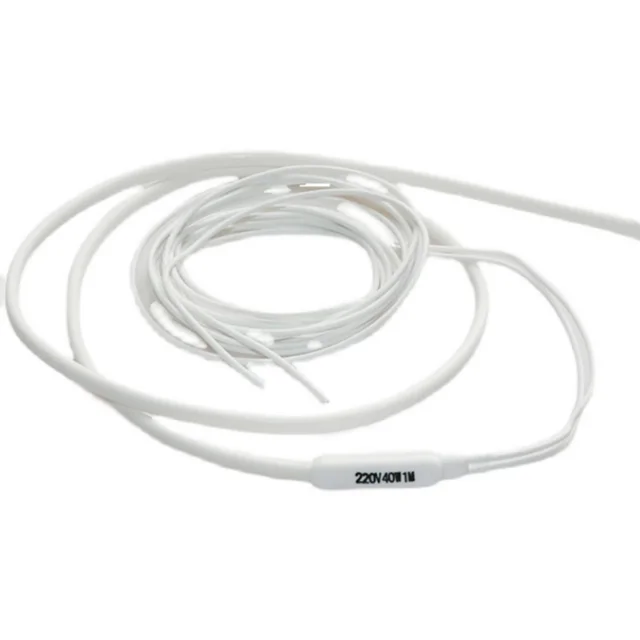(1) fil chauffant de dégivrage 220V pour maison de réfrigération, stockage au froid, dégivreur de vidange d'eau 0.5m-10m 20W-400W 7x5mm -60C à 200C 1