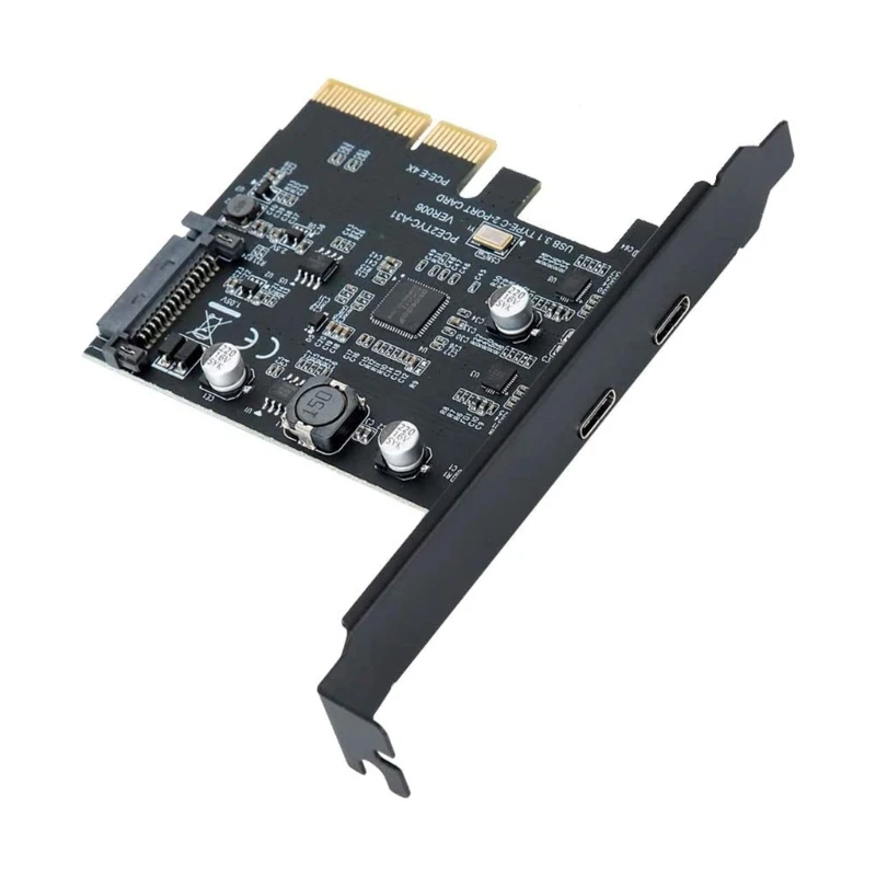 

2-Port Type-C PCI-E Expansion Card PCI-Express 4X to USB 3.2 Gen Riser Adapter