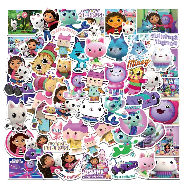 10/50PCS New Gabby Dollhouse Cartoon Stickers Car Motorcycle Travel Luggage  Guitar Waterproof Graffiti Sticker