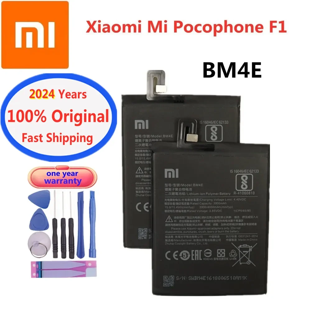 

2024 Years 100% Original Battery For Xiaomi Pocophone F1 Mi POCO f1 BM4E High Quality Phone Battery Bateria Fast Shipping