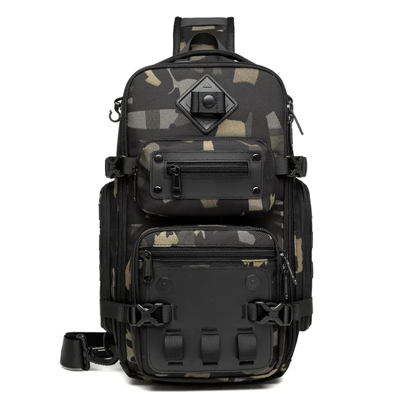 Ozuko Belly bags Men's Chest Bag Outdoor Tactical One Shoulder Crossbody Bag High Capacity Waterproof Sports Bag For Man - Image 3