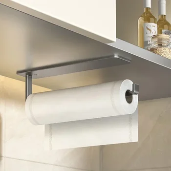 Porta fazzoletti da cucina senza punzonatura Portaoggetti in tessuto con pellicola trasparente resistente e senza tracce Portaoggetti in rotolo di carta